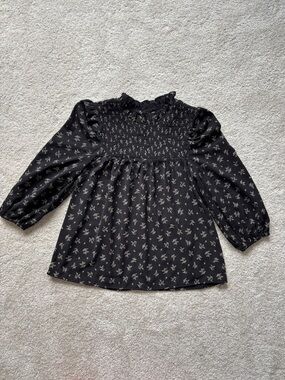 The Main Street Exchange Modest black and floral blouse